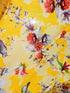 DaDa Bedding Set of 2 Radiant Sunshine Yellow Floral Window Curtain Panels - Natural Semi Sheer Hummingbirds Farmhouse Red Flowers Straight Tailored Edge