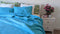 DaDa Bedding Gentle Wave Turquoise Teal Blue Lagoon Lightweight Quilted Bedspread Set (LH3000)