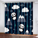 Panda Curtains Blackout Window Treatments Drapes for Room Decoration