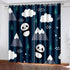Panda Curtains Blackout Window Treatments Drapes for Room Decoration