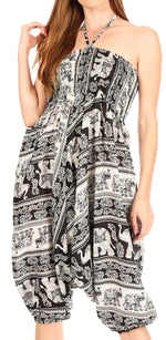Sakkas Valdis Women's Boho Harem Loose Baggy Jumpsuit Pants Elephant Smock Elastic