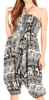 Sakkas Valdis Women's Boho Harem Loose Baggy Jumpsuit Pants Elephant Smock Elastic