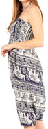 Sakkas Valdis Women's Boho Harem Loose Baggy Jumpsuit Pants Elephant Smock Elastic