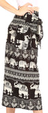 Sakkas Lilja Women's Loose Wide Leg Printed Elephant Pants Elastic Waist w/Pockets
