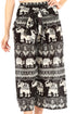 Sakkas Lilja Women's Loose Wide Leg Printed Elephant Pants Elastic Waist w/Pockets