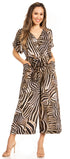 Irise Women's Casual Boho Jumpsuit with Short Sleeves, V-Neck, and Floral Print - Includes Pockets by Sakkas