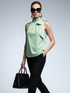 Women's Top High Neck Halter BYMANYC ® New York HAMPTONS GREEN STRIPE - New Collection
