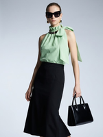 Women's Top High Neck Halter BYMANYC ® New York HAMPTONS GREEN STRIPE - New Collection