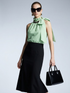 Women's Top High Neck Halter BYMANYC ® New York HAMPTONS GREEN STRIPE - New Collection