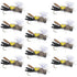 Parachute Chernobyl Ant Black Yellow Top Foam Body Grasshopper Fly 1 Dozen Flies Hook Size 10
