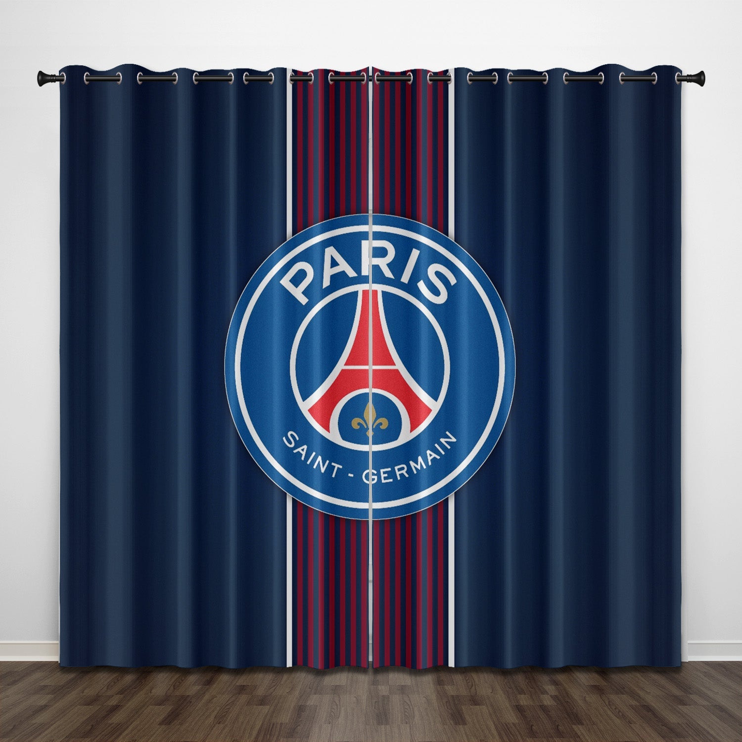 Paris Saint-Germain Football Club Curtains Pattern Blackout Window Drapes