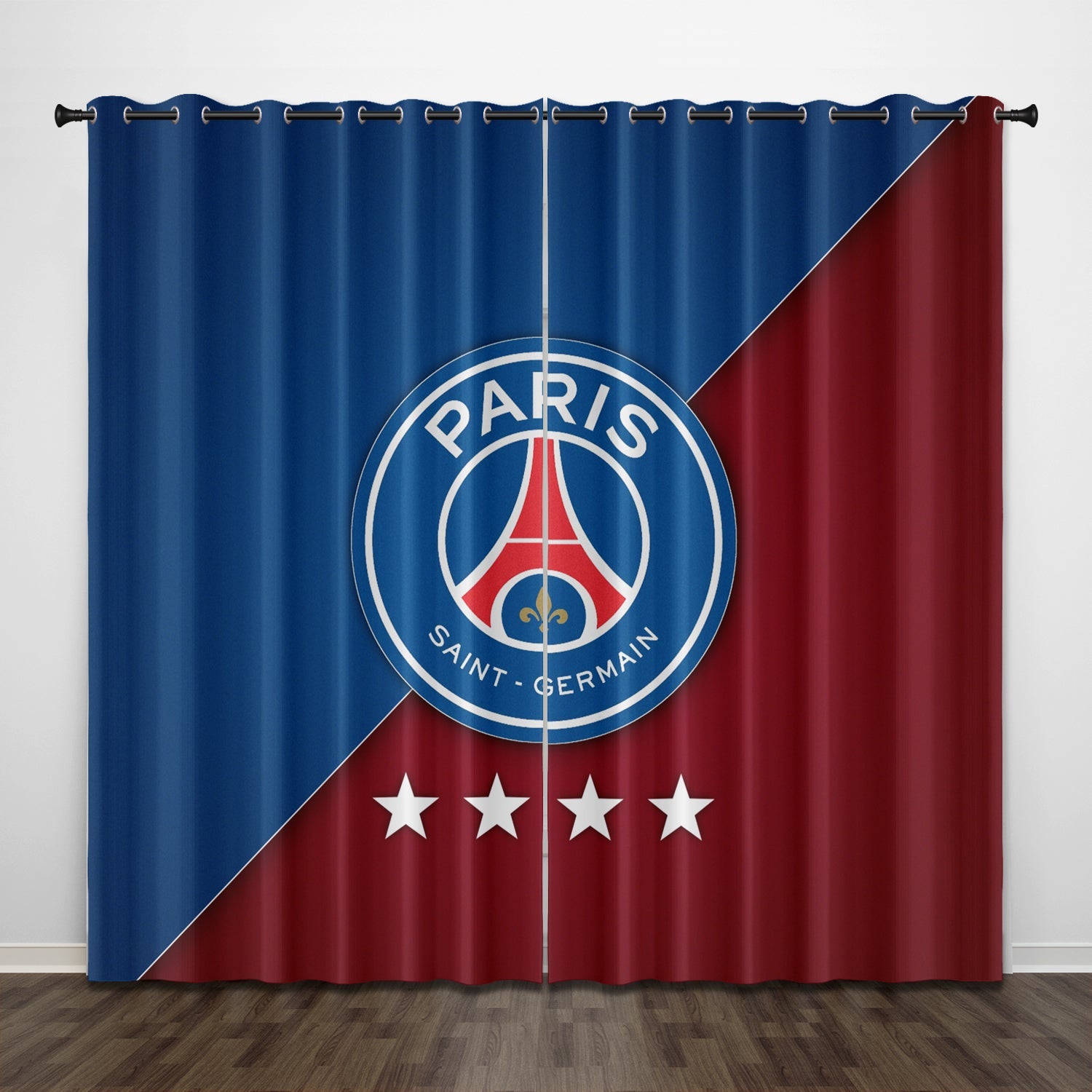 Paris Saint-Germain Football Club Curtains Pattern Blackout Window Drapes