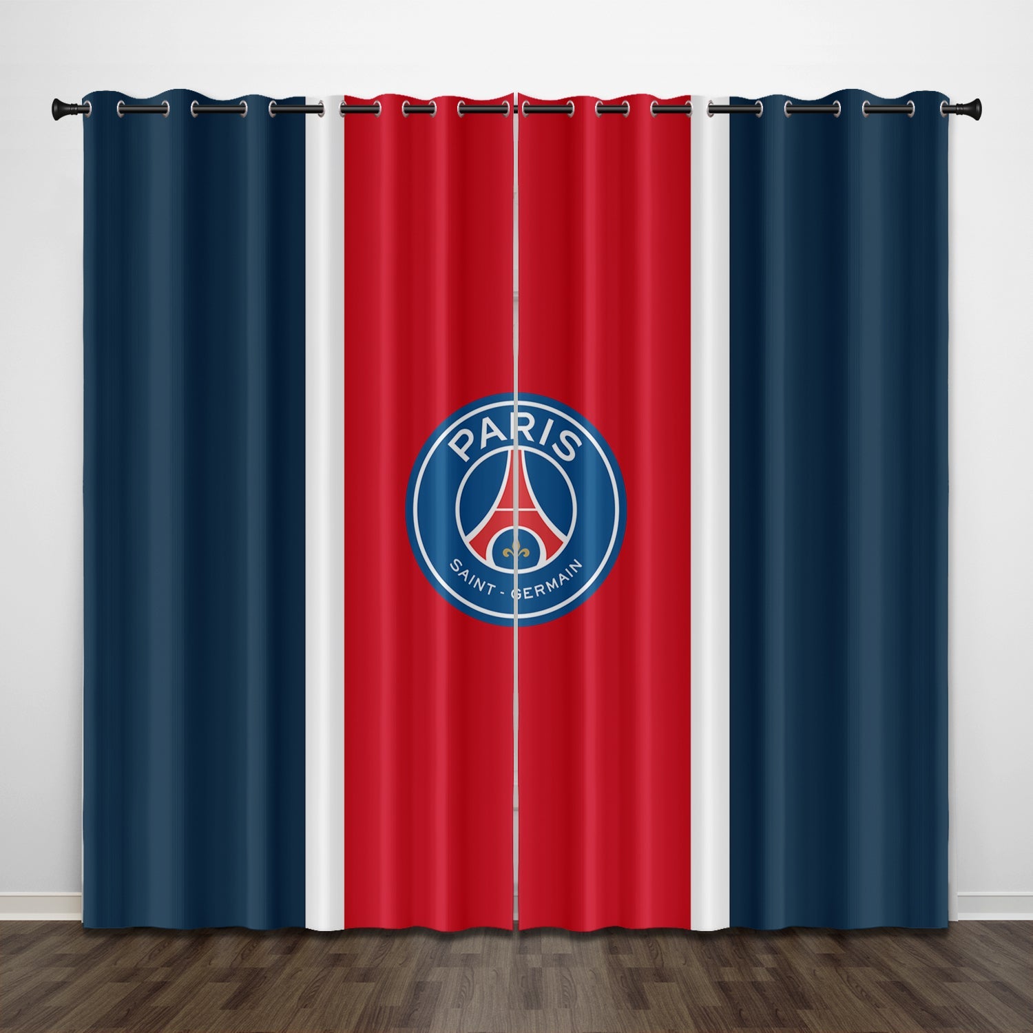 Paris Saint-Germain Football Club Curtains Pattern Blackout Window Drapes