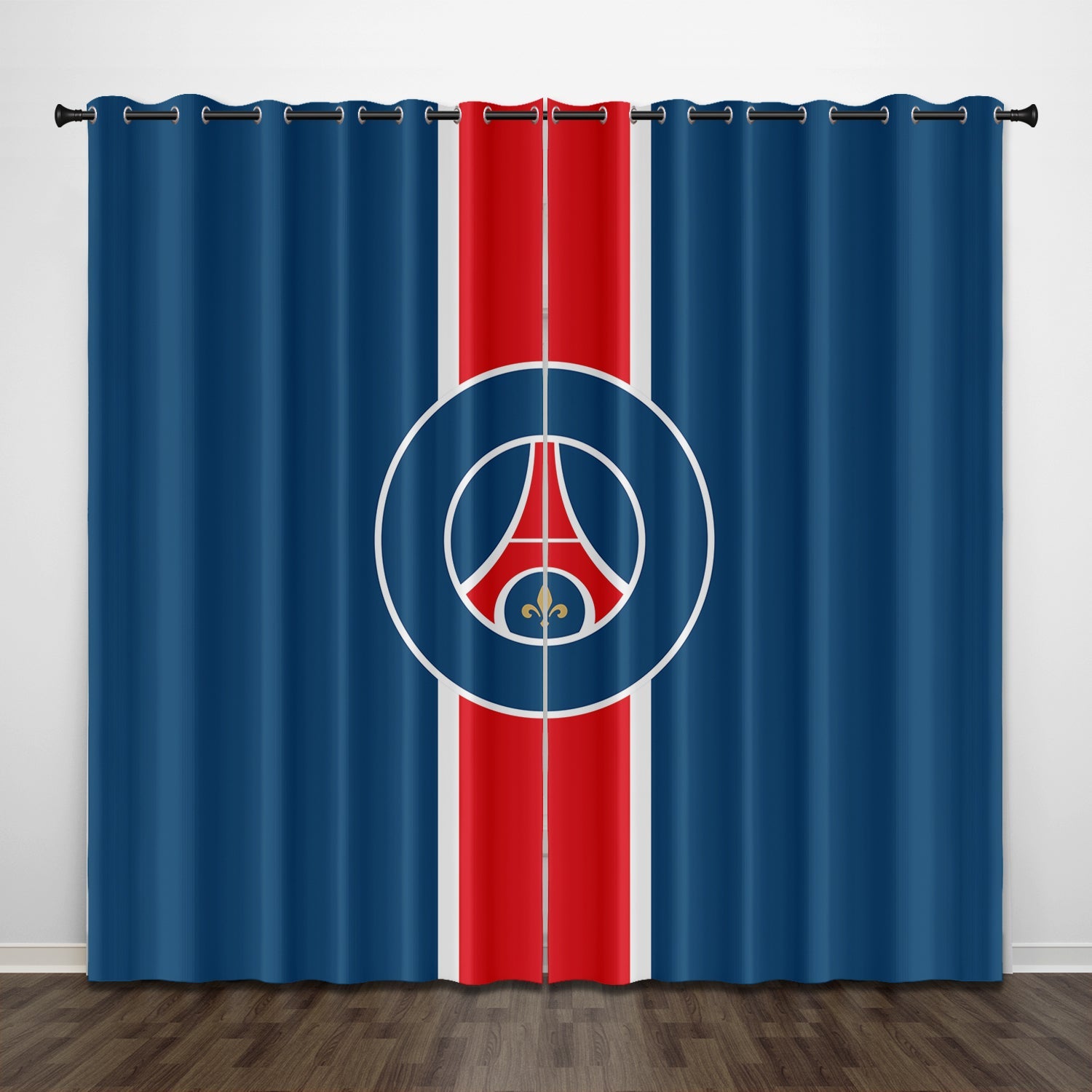 Paris Saint-Germain Football Club Curtains Pattern Blackout Window Drapes