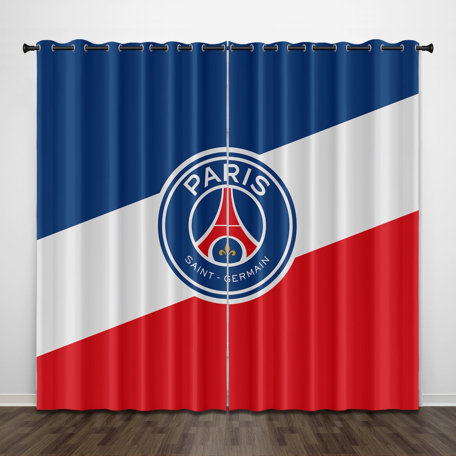 Paris Saint-Germain Football Club Curtains Pattern Blackout Window Drapes