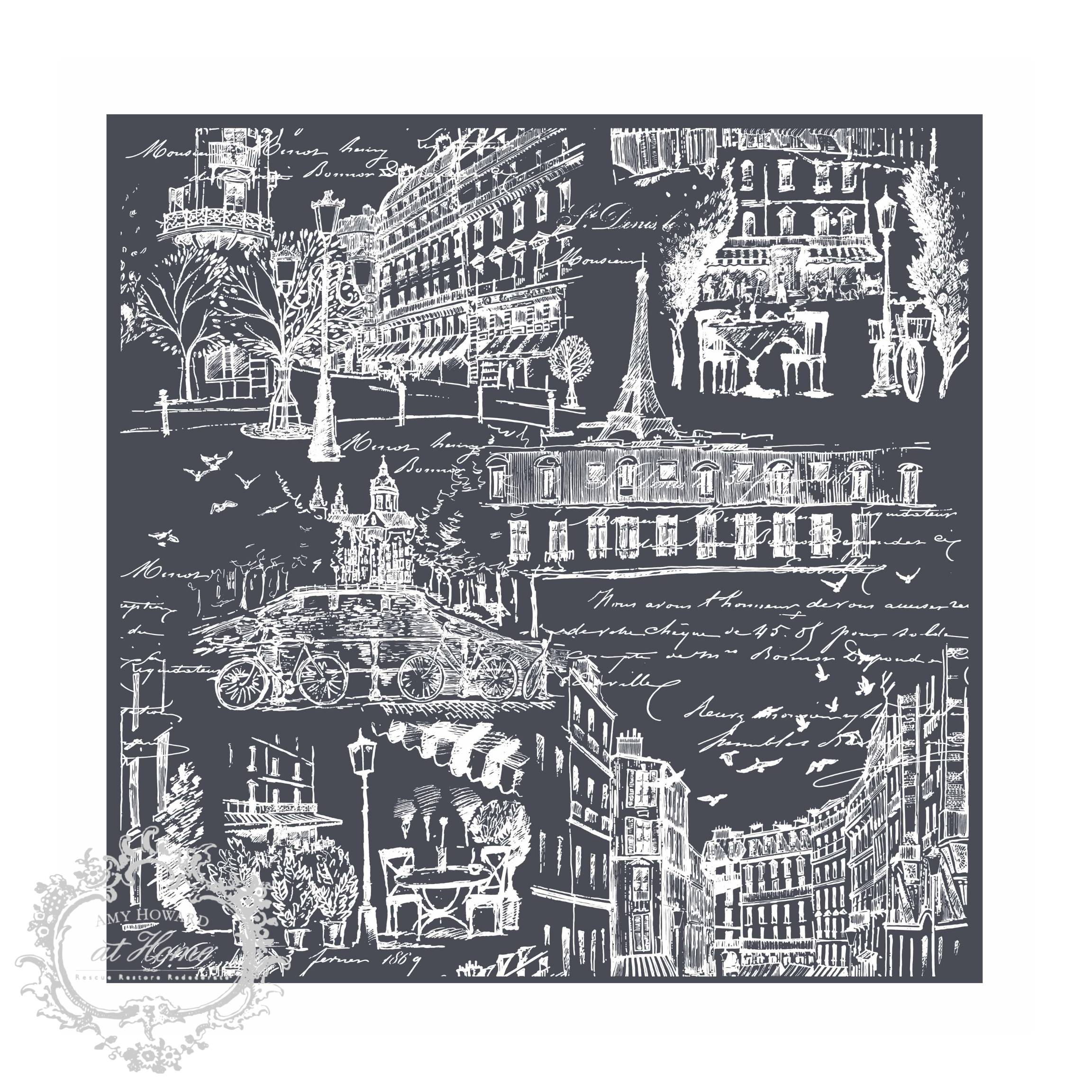 Paris Toile - Mesh Stencil 12x12