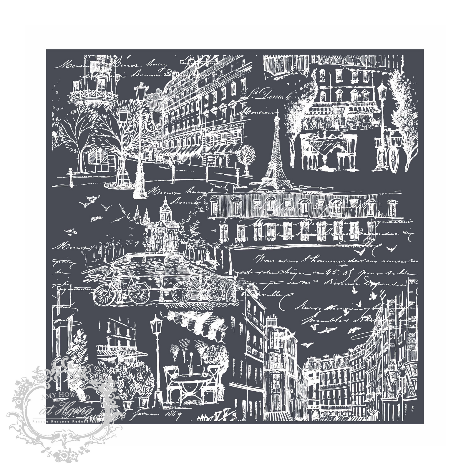Paris Toile - Mesh Stencil 12x12