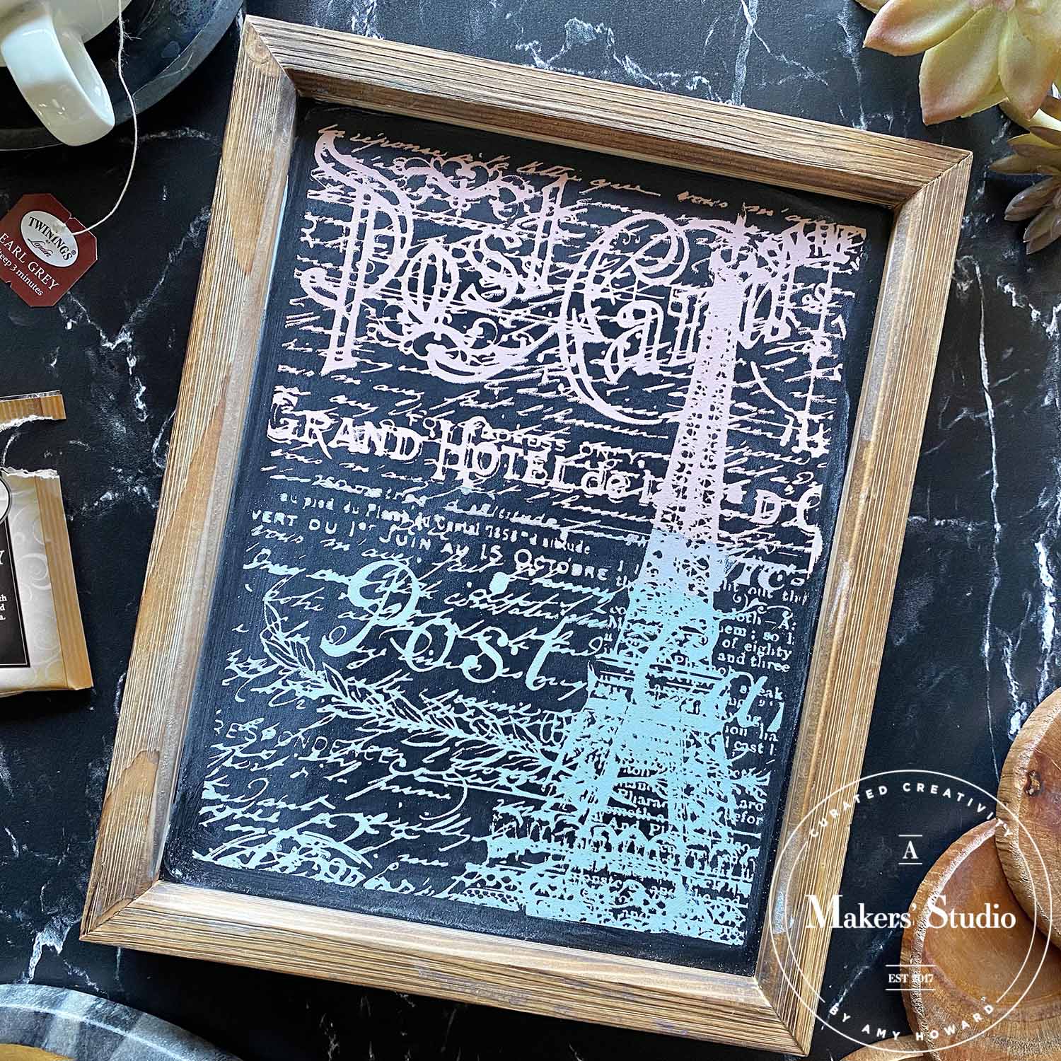 Parisian Post Card - Mesh Stencil 8.5x11