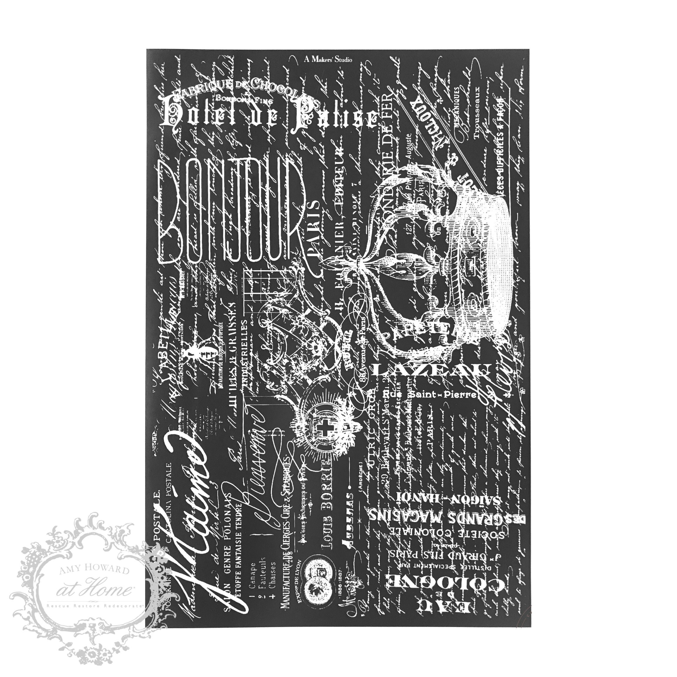 Parisian Script - Mesh Stencil 12x18