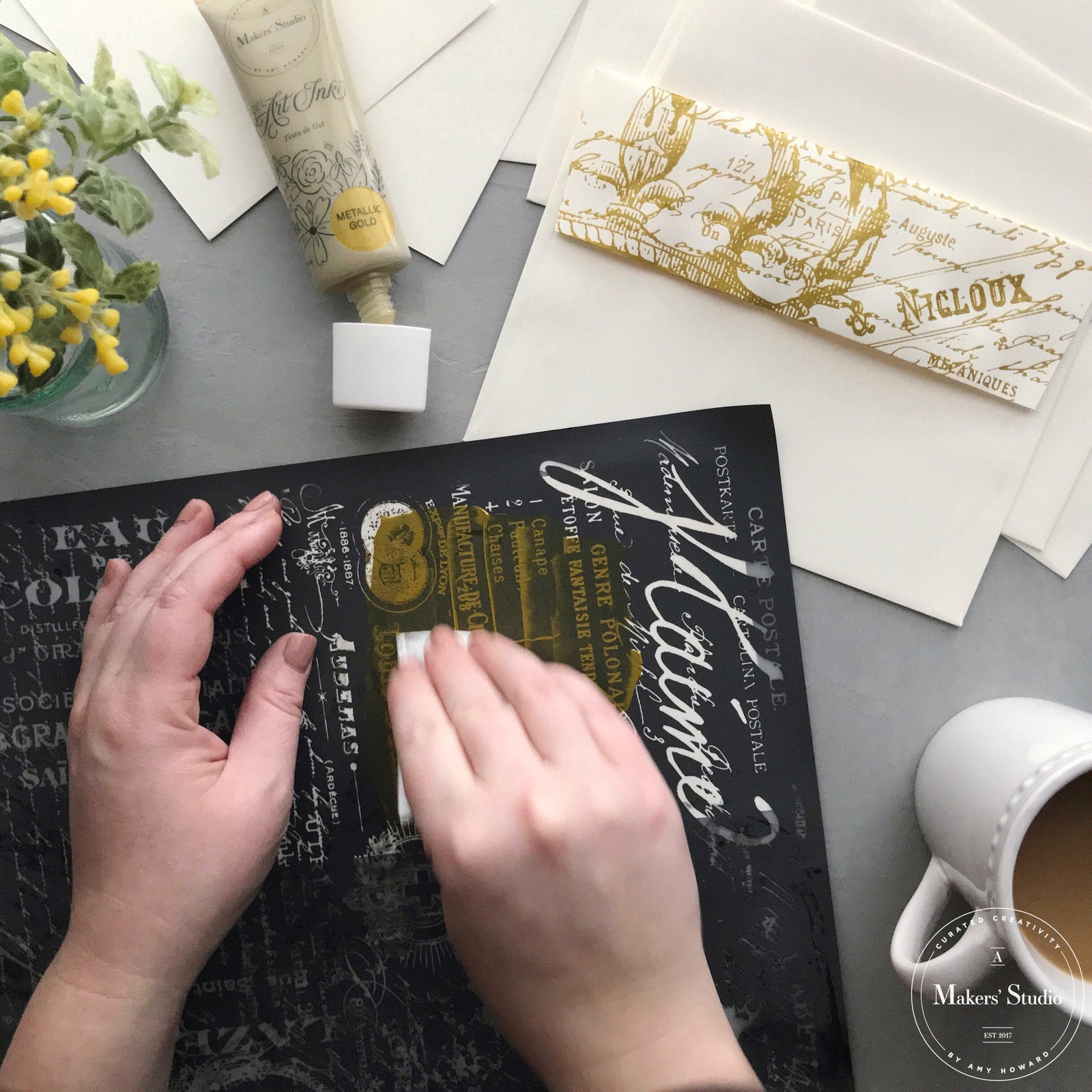 Parisian Script - Mesh Stencil 12x18