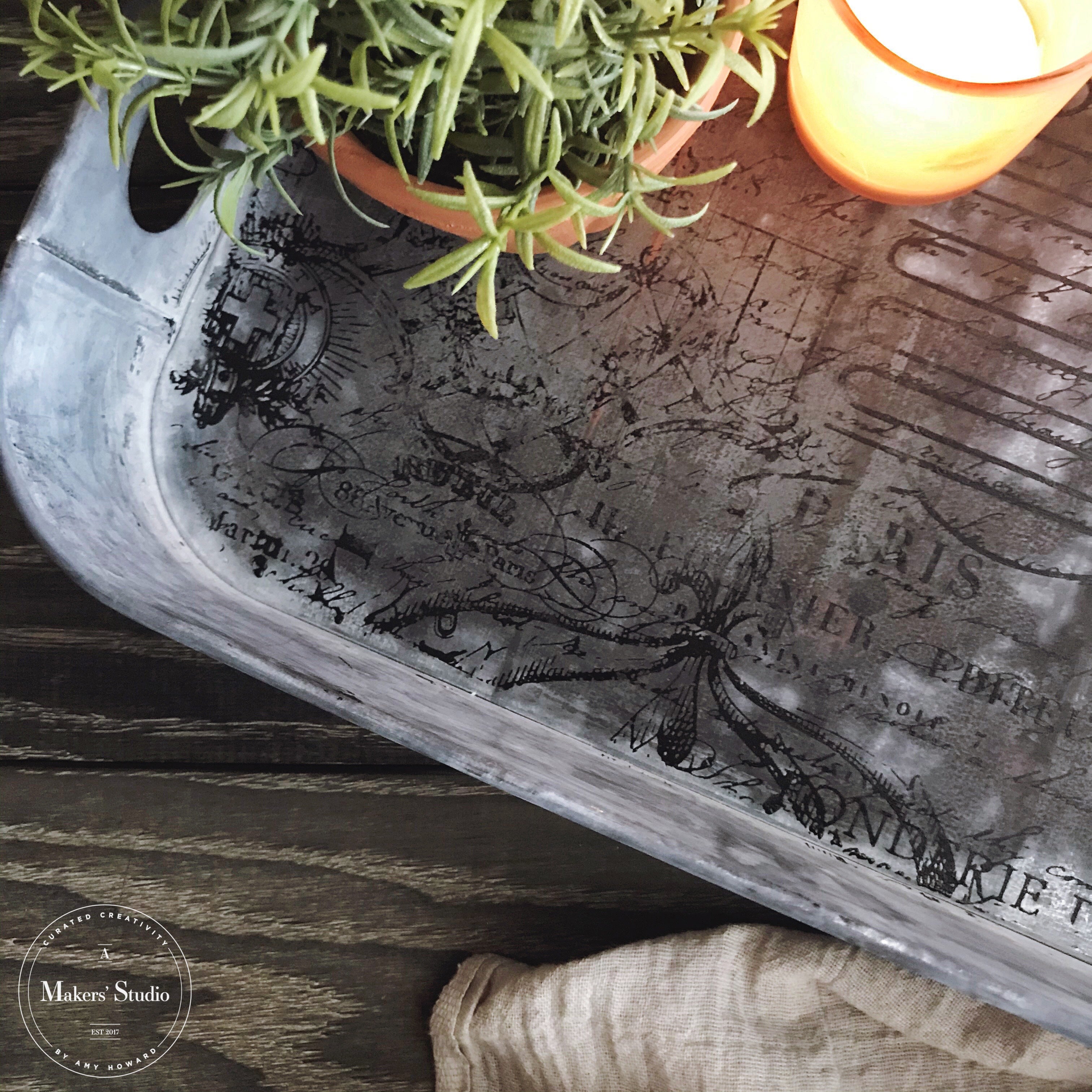 Parisian Script - Mesh Stencil 12x18