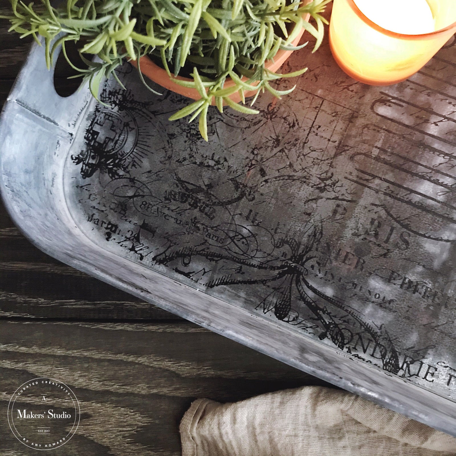 Parisian Script - Mesh Stencil 12x18