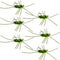 Barbless Pat's Rubber Legs Tungsten Bead Jigged Black/Chartreuse Euro Nymph  - Set of 6 Flies Hook Size 10