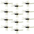 Barbless Pat's Rubber Legs Tungsten Bead Jigged Black Euro Nymph  - Set of 12 Flies Hook Size 10