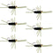 Barbless Pat's Rubber Legs Tungsten Bead Jigged Black Euro Nymph  - Set of 6 Flies Hook Size 10