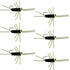 Barbless Pat's Rubber Legs Tungsten Bead Jigged Black Euro Nymph  - Set of 6 Flies Hook Size 10