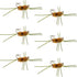 Barbless Pat's Rubber Legs Tungsten Bead Jigged Coffee/Tan Euro Nymph  - Set of 6 Flies Hook Size 10