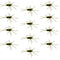 Barbless Pat's Rubber Legs Tungsten Bead Jigged Dark Olive Euro Nymph  - Set of 12 Flies Hook Size 10