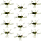Barbless Pat's Rubber Legs Tungsten Bead Jigged Black/Olive Euro Nymph  - Set of 12 Flies Hook Size 10