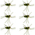 Barbless Pat's Rubber Legs Tungsten Bead Jigged  Olive/Black Euro Nymph  - Set of 6 Flies Hook Size 10