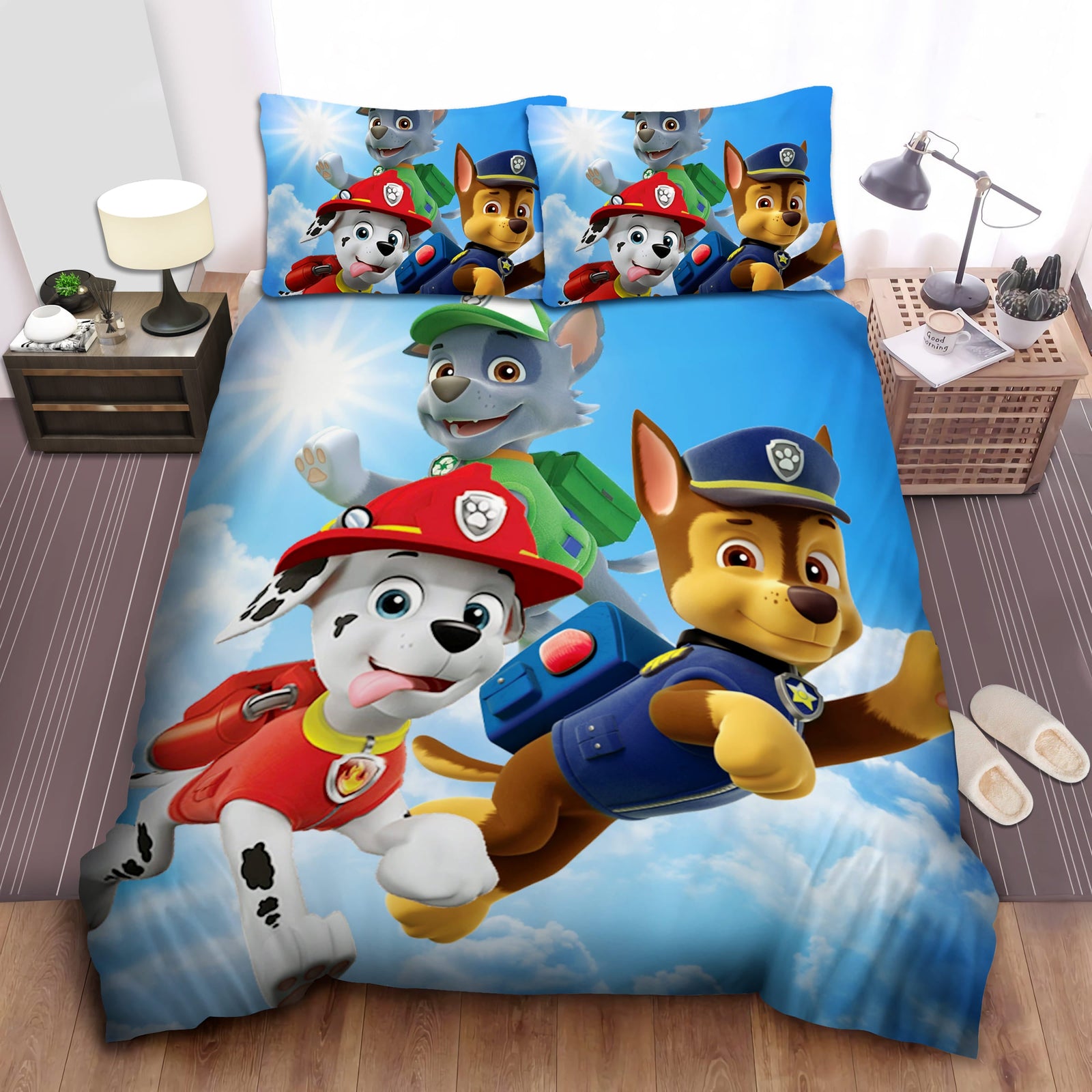 Paw Patro Sky Background Bedding Set Duvet Covers Without Filler