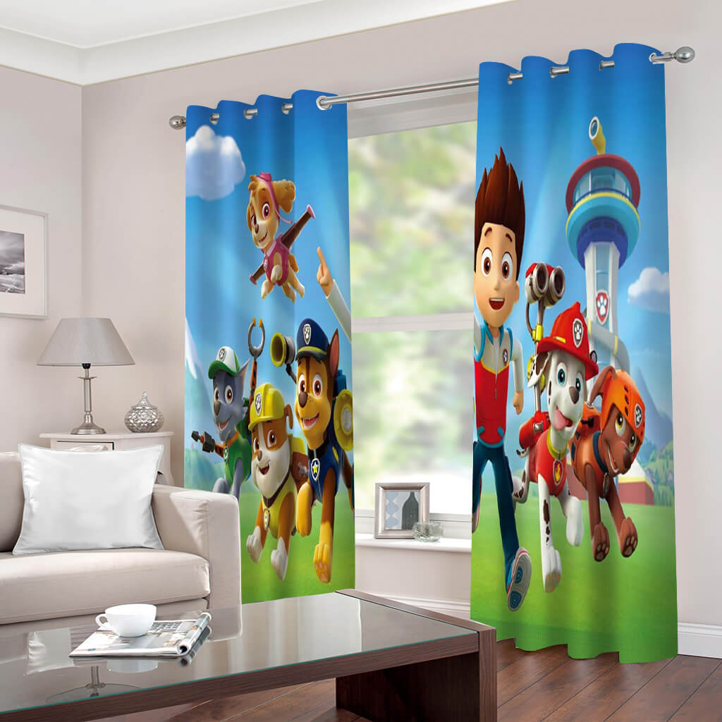 Paw Patrol Curtains Cosplay Blackout Window Drapes for Room Decoration