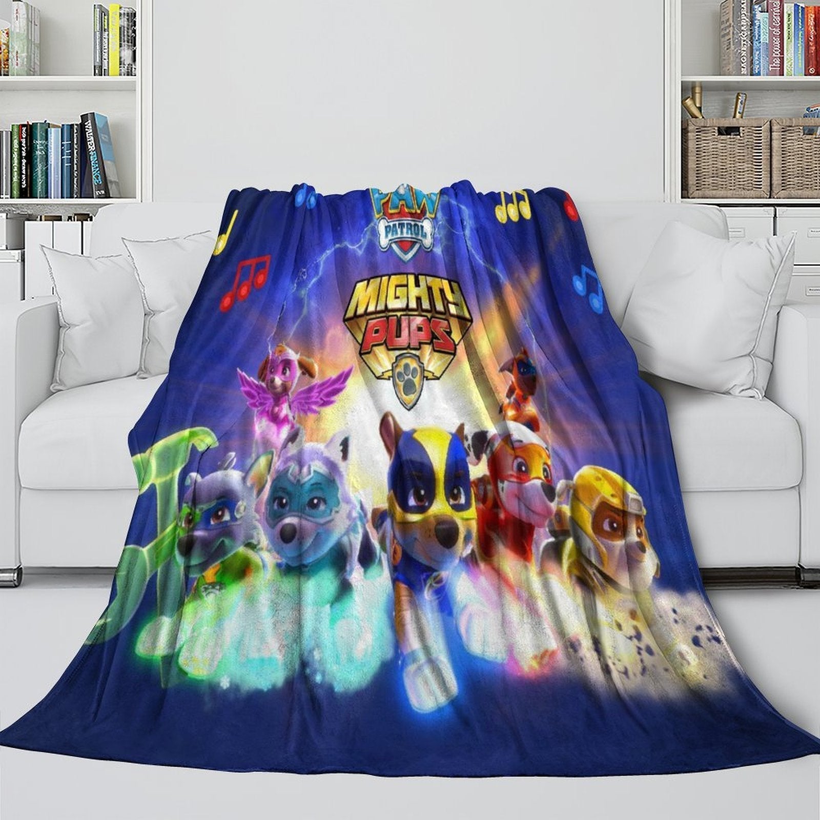 Paw Patrol Mighty Pups Blanket Flannel Throw Room Decoration