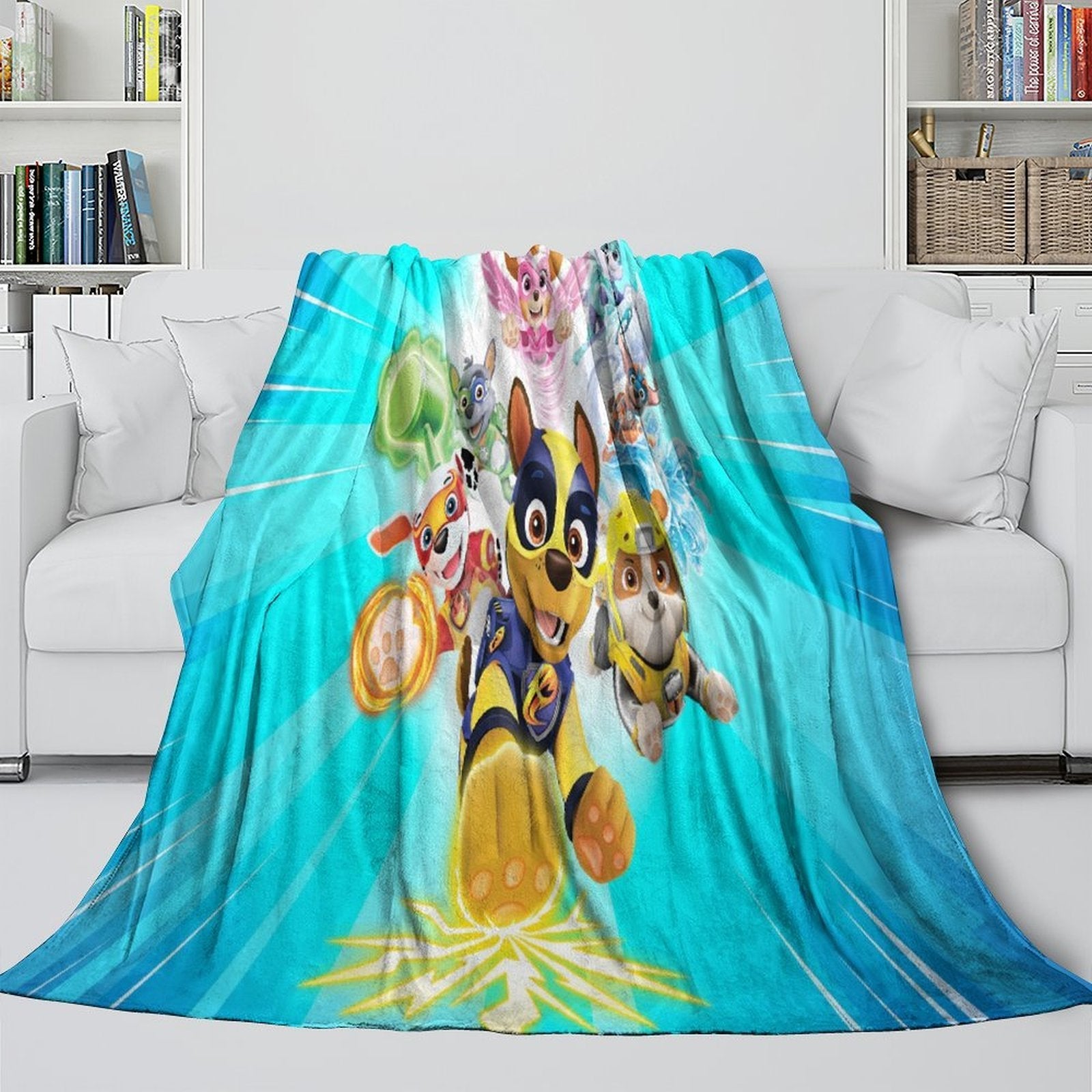 Paw Patrol Mighty Pups Blanket Flannel Throw Room Decoration