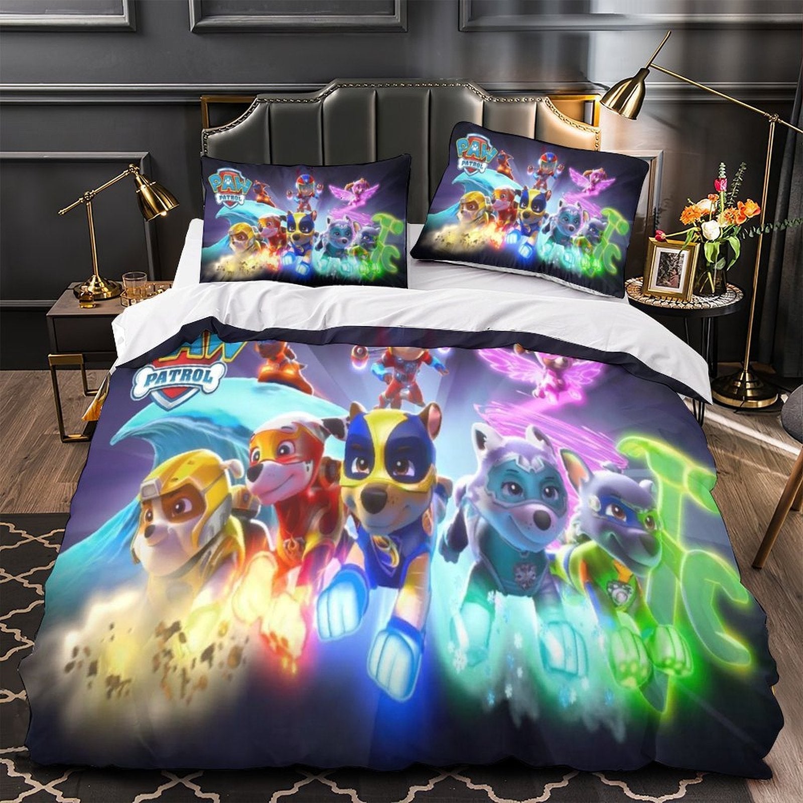 Paw Patrol Mighty Pups Duvet Cover Bedding Set Without Filler