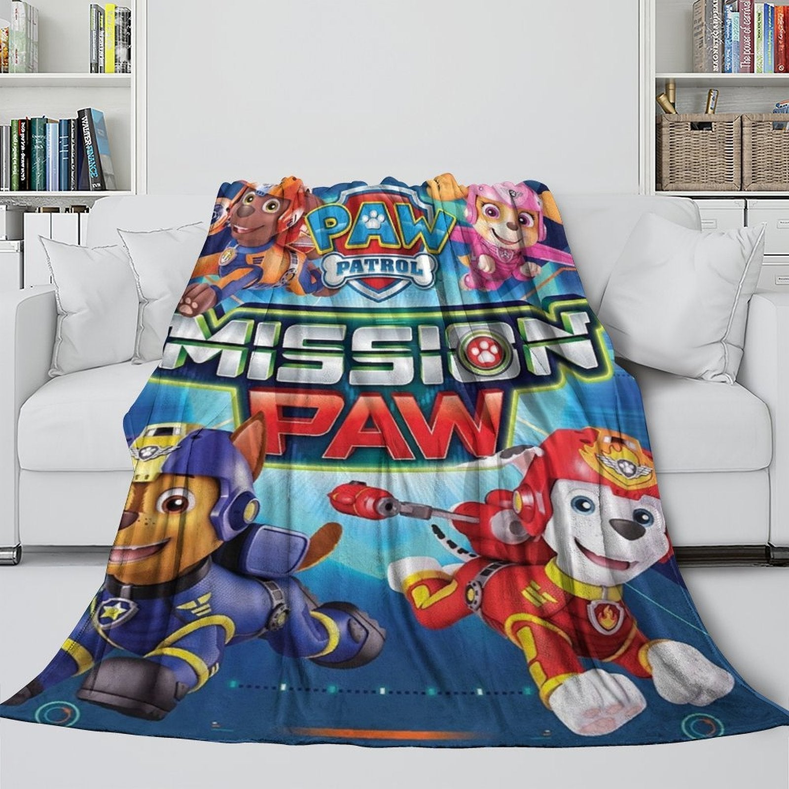 Paw Patrol Mission Paw Blanket Flannel Throw Room Decoration