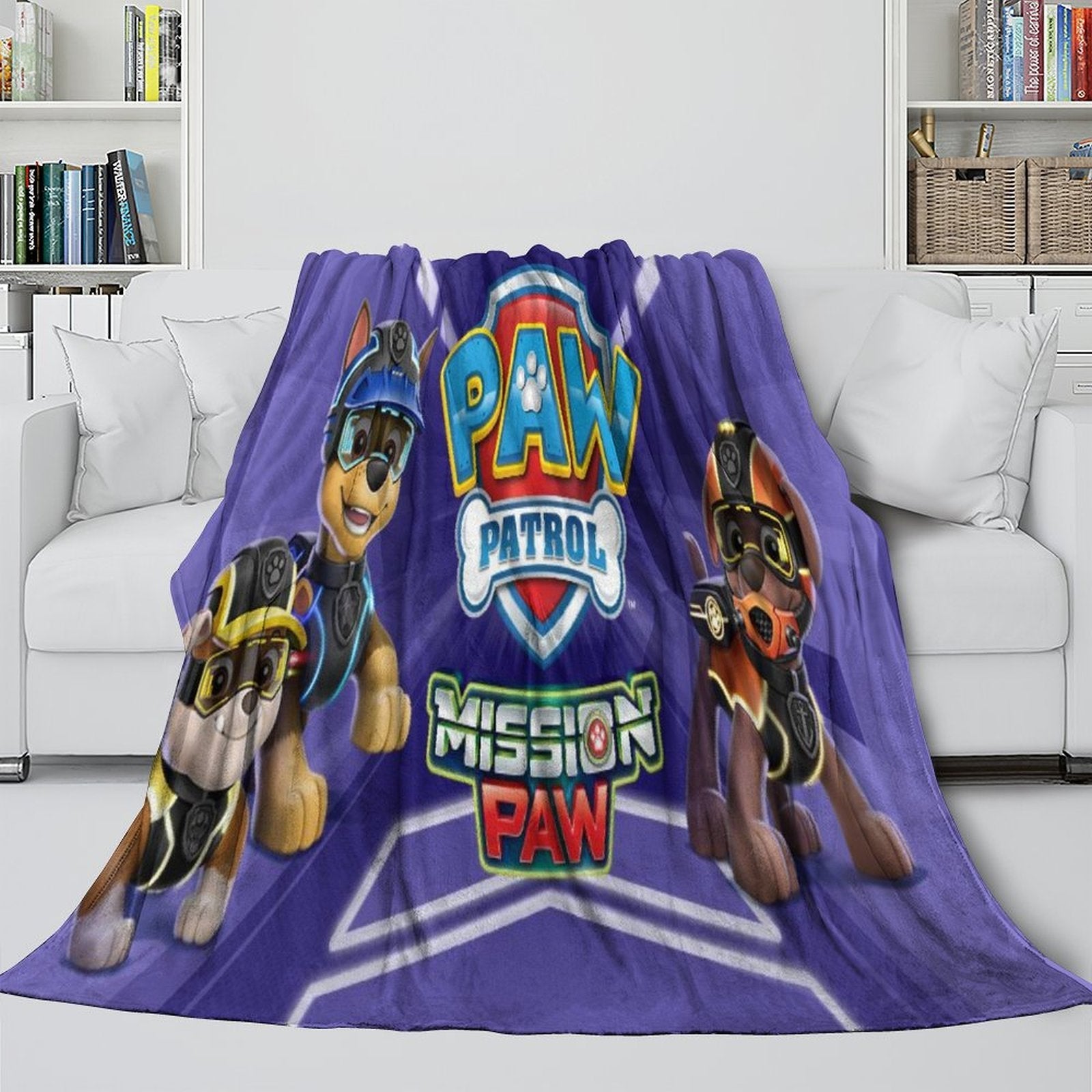 Paw Patrol Mission Paw Blanket Flannel Throw Room Decoration