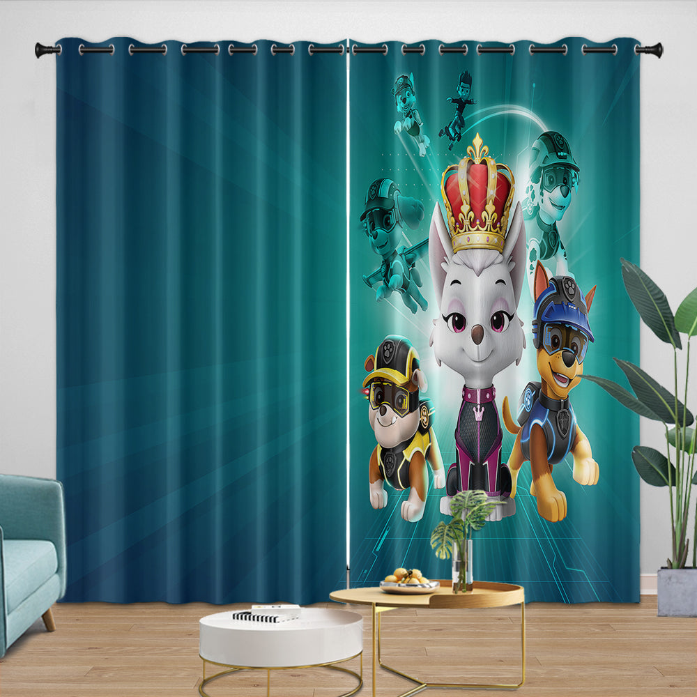 Paw Patrol Mission Paw Curtains Pattern Blackout Window Drapes Room Decoration