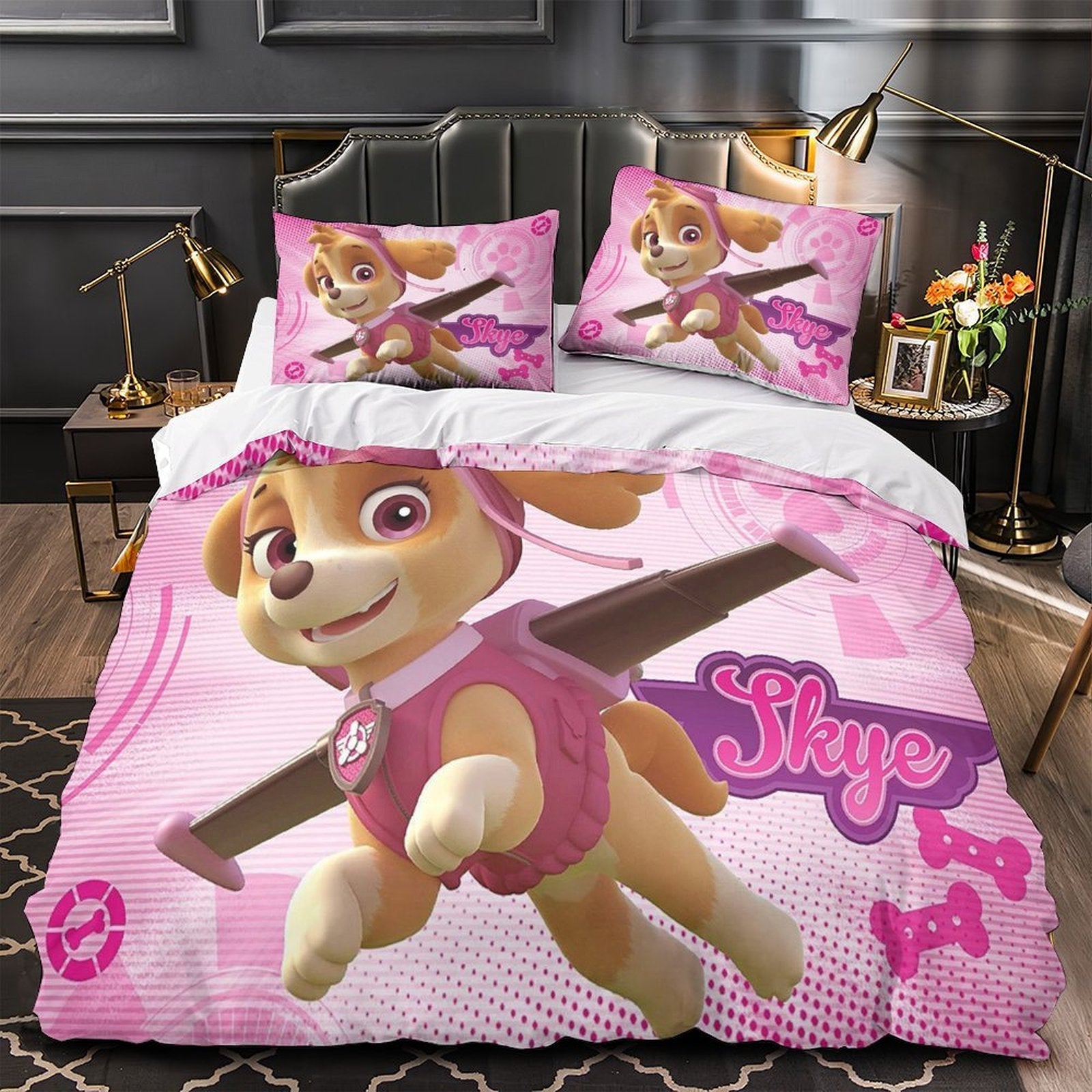 Paw Patrol Skye Duvet Cover Pattern Bedding Set Without Filler