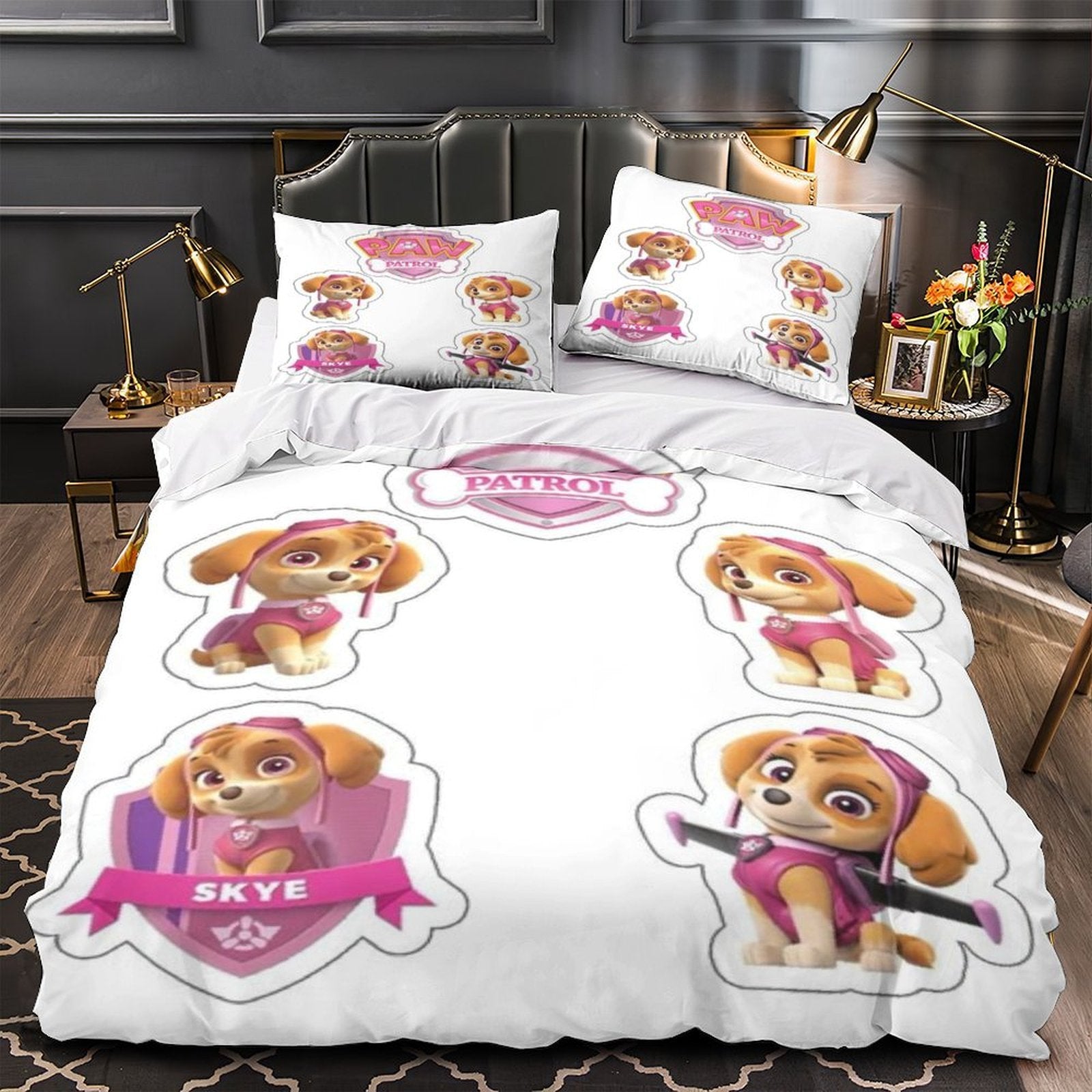 Paw Patrol Skye Duvet Cover Pattern Bedding Set Without Filler