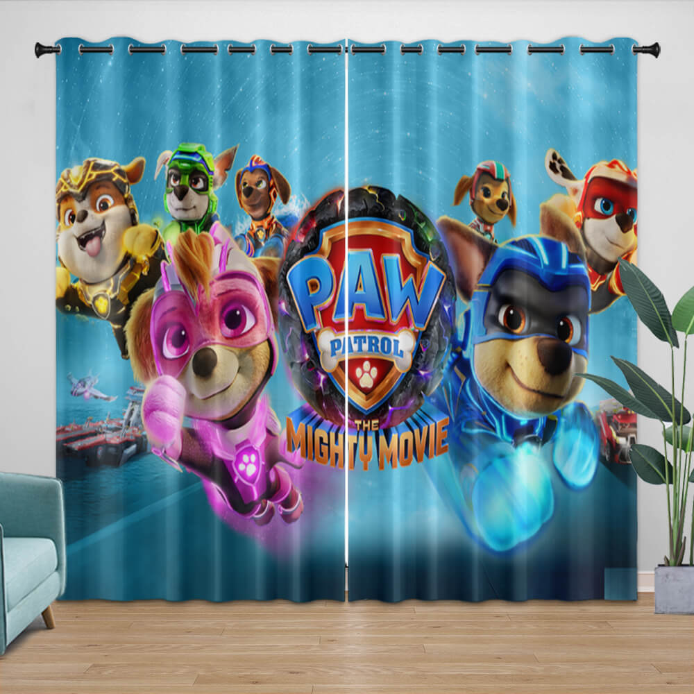 Paw Patrol The Mighty Movie Curtains Pattern Blackout Window Drapes