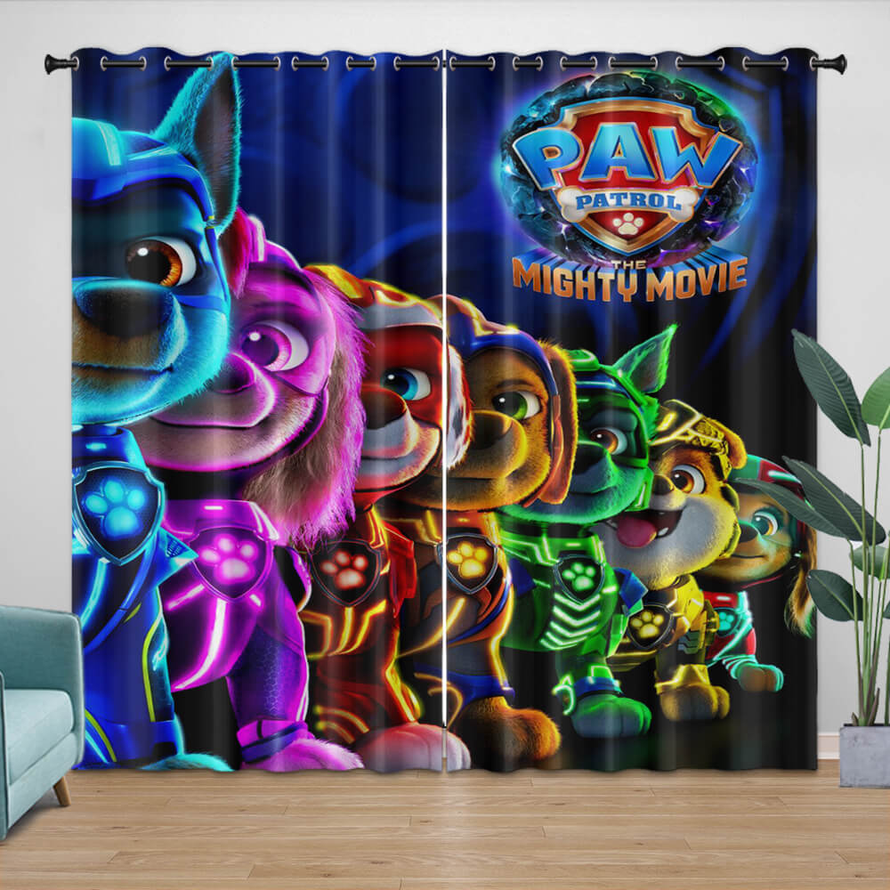 Paw Patrol The Mighty Movie Curtains Pattern Blackout Window Drapes