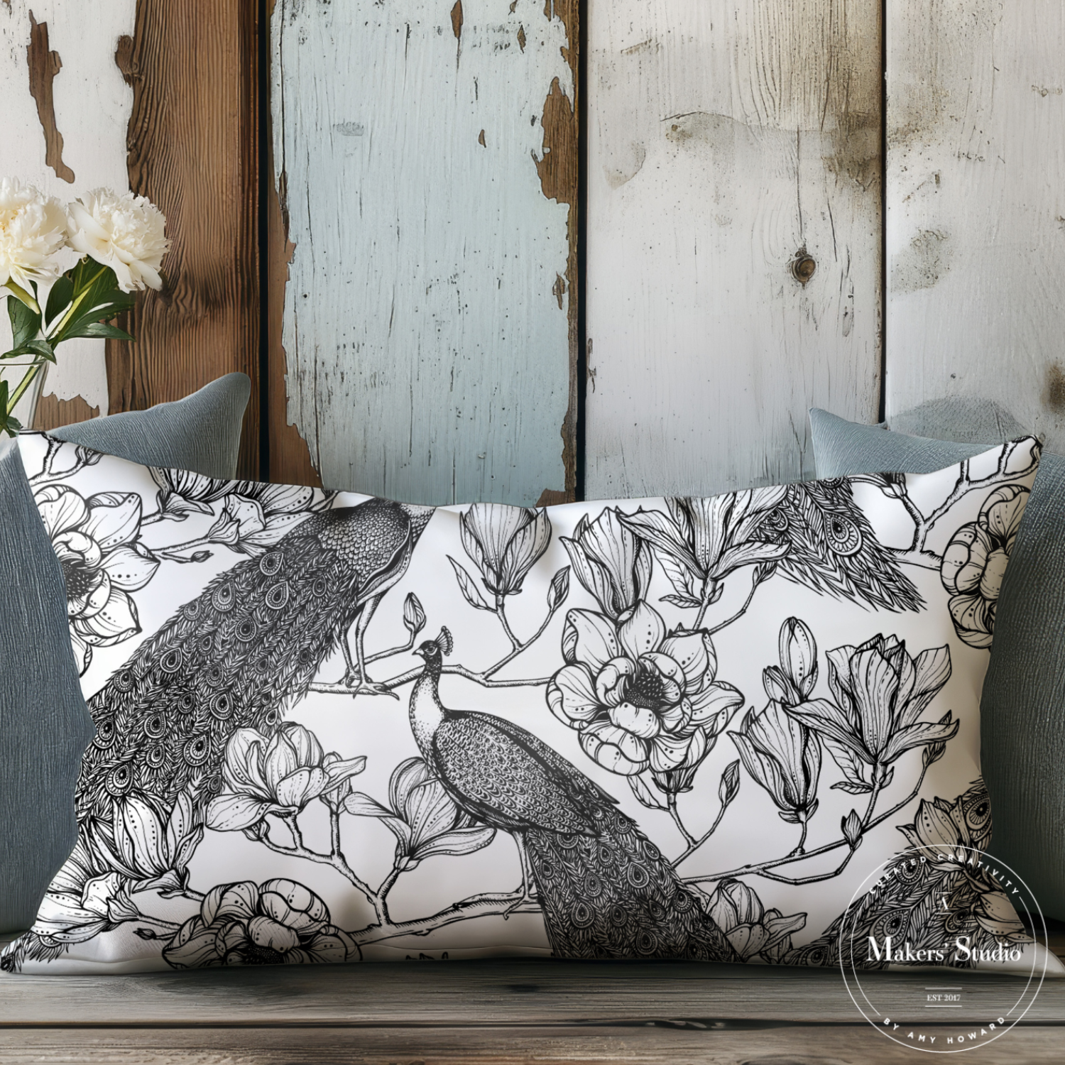 Peacock Pattern - Mesh Stencil 12x18