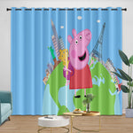Peppa Pig Curtains Pattern Blackout Window Drapes