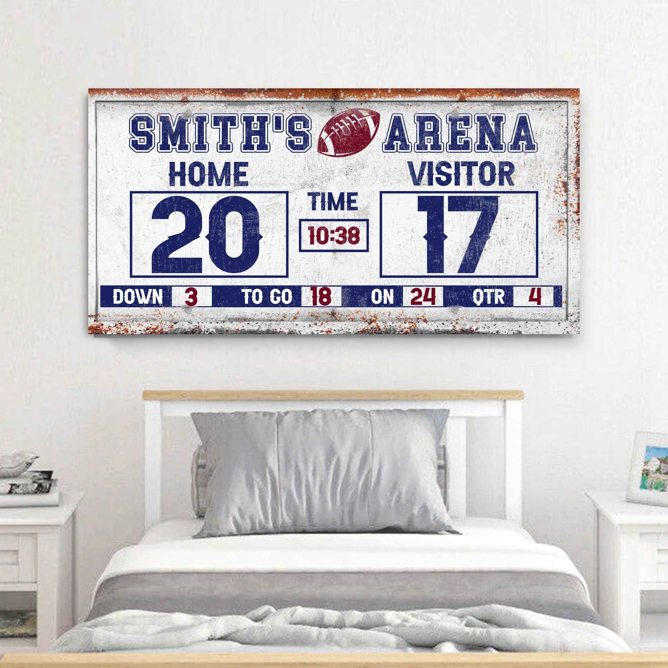 Personalized Football Scoreboard Sign