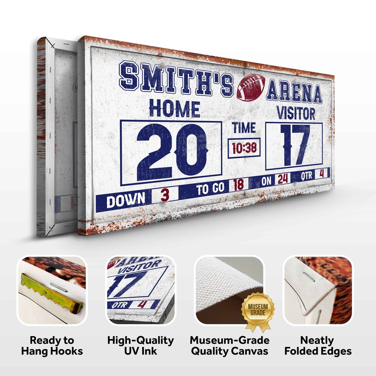 Personalized Football Scoreboard Sign